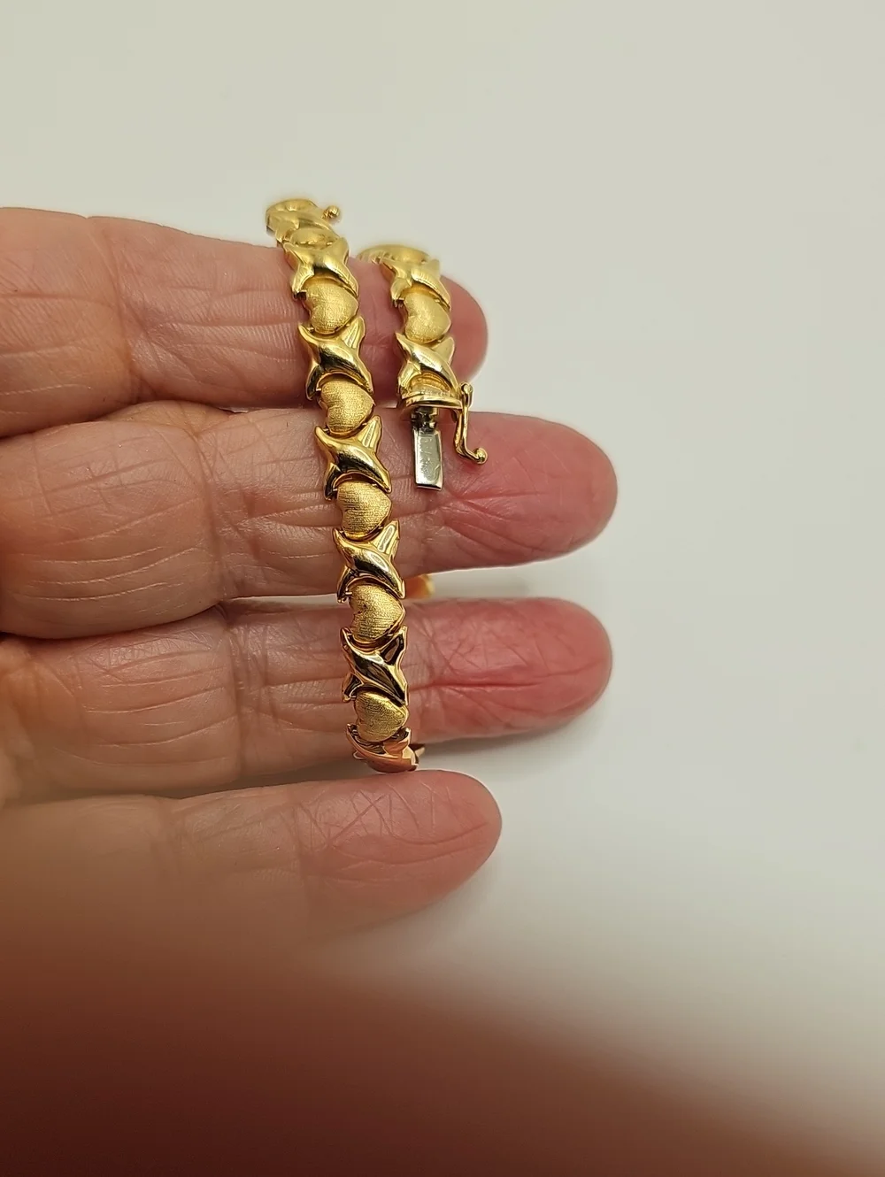 FCL Italy 14K Yellow Gold XO Hugs Kisses Link Bracelet Womens Size 7 Gold 8.5g